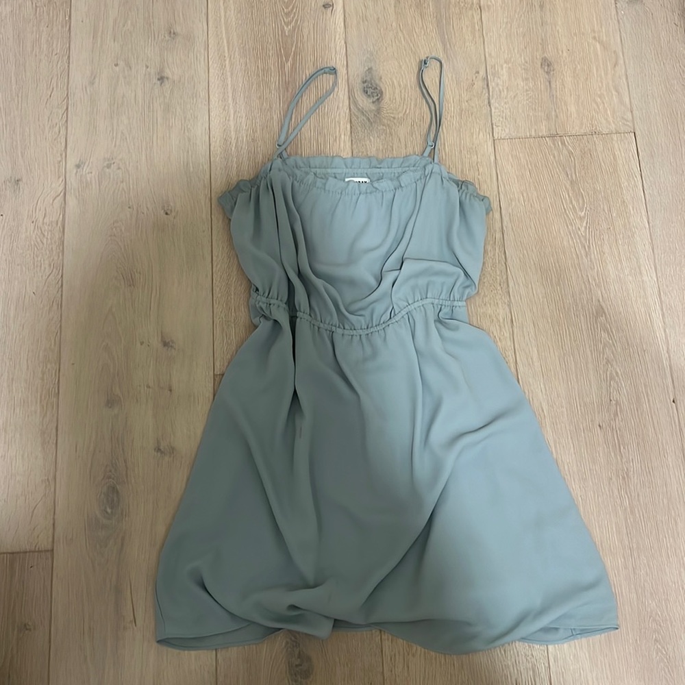 sunday best mini green flowy dress